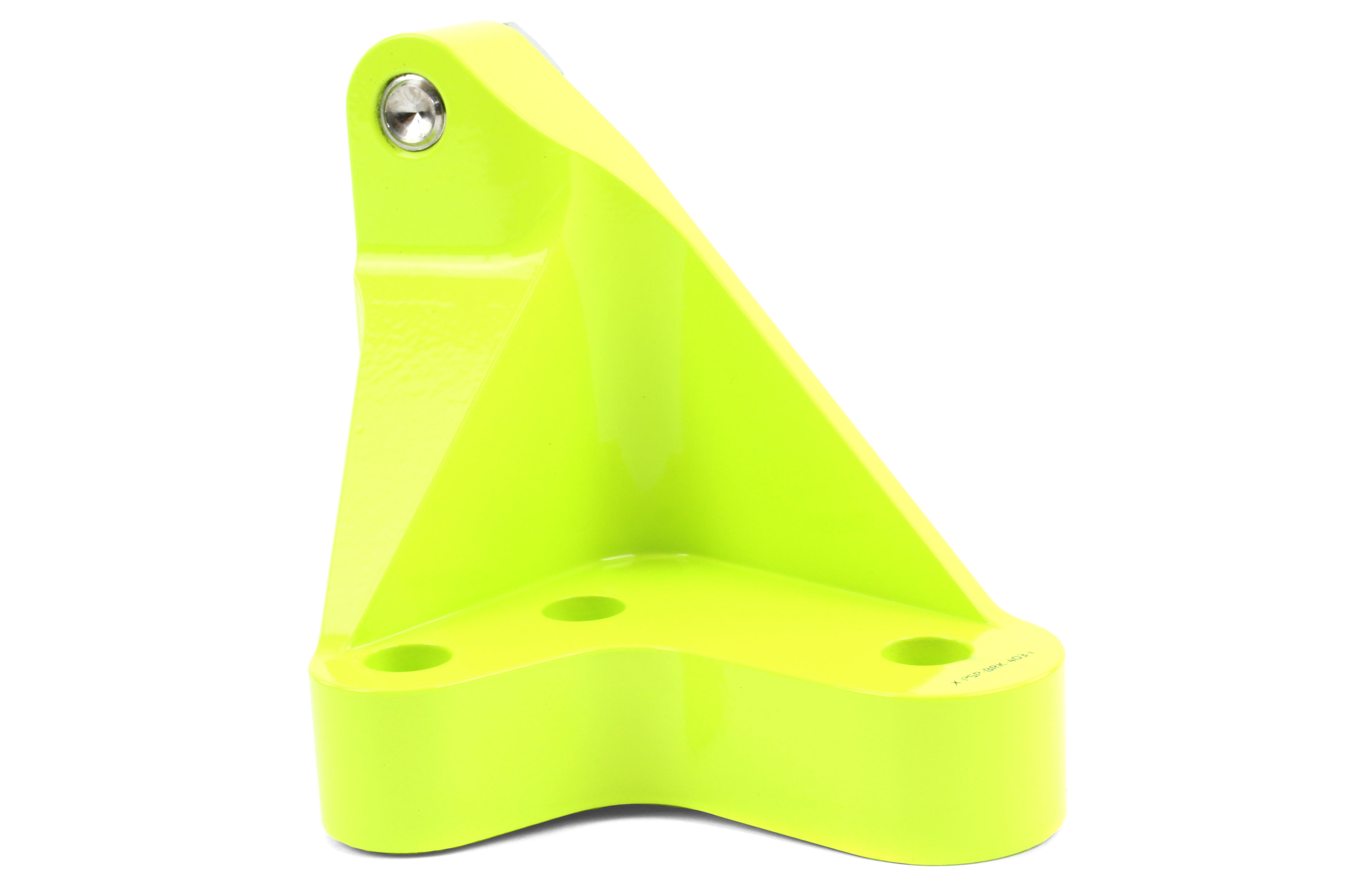 Bright green master cylinder brace designed for 2015-2021 WRX/STI, enhancing braking performance and stability.