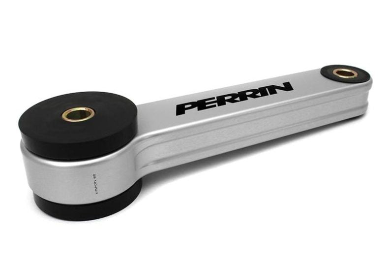 Perrin Pitch Stop Mount for Subaru models, featuring a sleek aluminum design with durable rubber bushings.