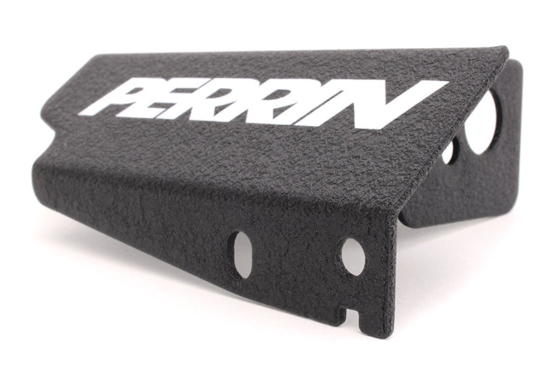 Perrin Boost Solenoid Cover in textured black finish, designed for enhanced performance and engine aesthetics.