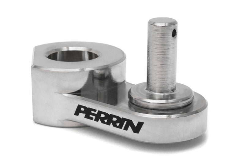 Perrin short shifter made of polished metal, designed for precise gear shifting in performance vehicles.