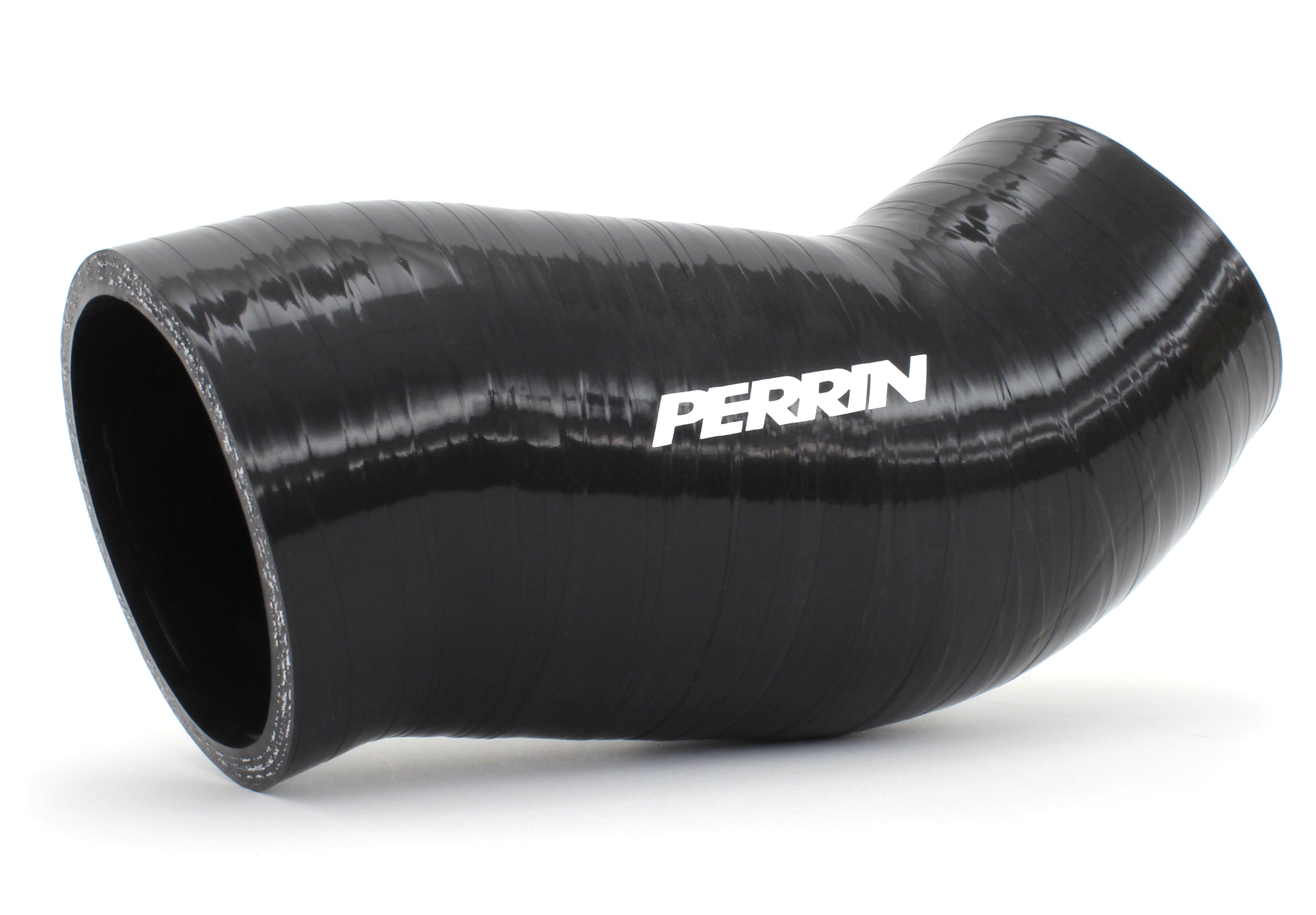 Afta-MAF intake tube for 2002-2007 WRX/STI, featuring a durable black design and Perrin branding for enhanced airflow.