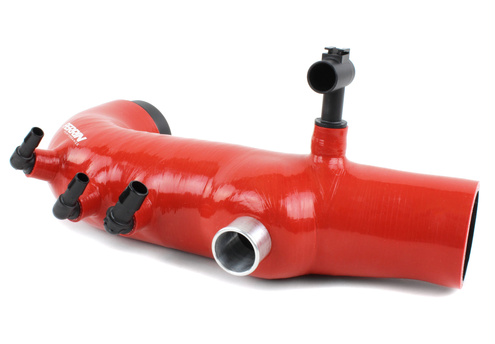Turbo inlet hose for 2008-2014 WRX, Forester XT, Outback XT, and Legacy XT, featuring a durable red design.