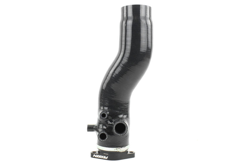 Black 3.0-inch turbo inlet hose with multiple connection points, designed for enhanced airflow in performance vehicles.