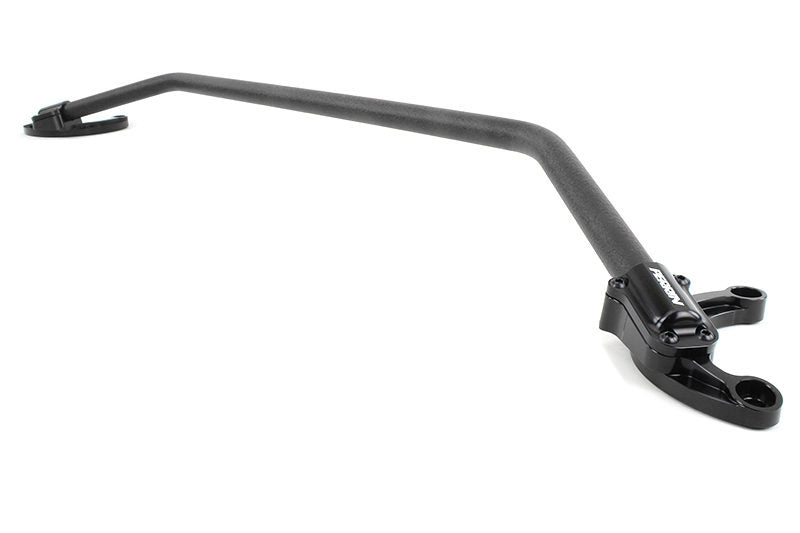 Strut brace for Subaru Forester, featuring a sleek design with a black finish for enhanced vehicle stability.